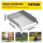 VEVOR Square Grill Plate 16 x 18 Inch Stainless Steel Griddle Flat Top Grill Tripple Burner Stove Griddle Flat Top Plate for outdoor Triple Burner Stove