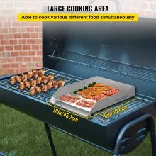 VEVOR Square Grill Plate 16 x 18 Inch Stainless Steel Griddle Flat Top Grill Tripple Burner Stove Griddle Flat Top Plate for Outdoor Triple Burner Stove