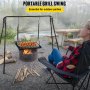 VEVOR Grill Swing, 35" Campfire Cooking Stand, Carbon Steel Campfire Grill, Campfire Grill Stand with Adjustable Legs, BBQ Grill with Hooks & & Accessories & Carrying Case for Cookware & Dutch Oven