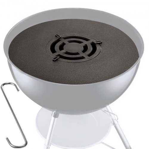 VEVOR 24" Replacement BBQ Grill Cooking Grate, Cast Iron Cooking Grate Compatible with Weber, Carbon Steel Teppanyaki Style Replacement BBQ with Center Cooking Grate