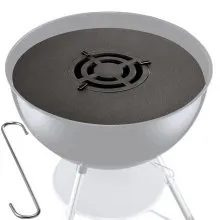 VEVOR 40" Replacement BBQ Grill Griddle Grate, Carbon Steel Griddle Grill with Center Grate, Easy Maintenance Grate Insert For 18 Inch Kettle BBQ, Griddle Grill Attachment for Round Grills, Burgers