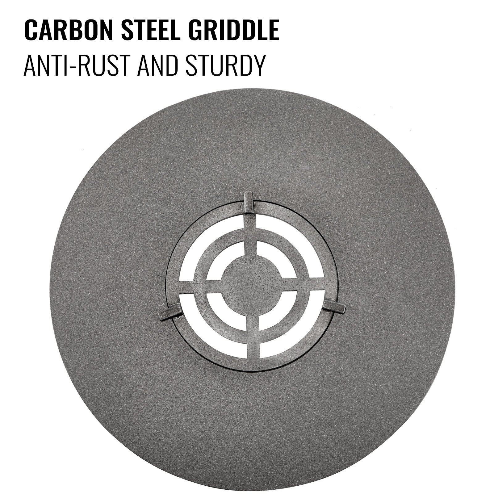 VEVOR 40" Replacement BBQ Grill Griddle Grate, Carbon Steel Griddle Grill with Center Grate, Easy Maintenance Grate Insert For 18 Inch Kettle BBQ, Griddle Grill Attachment for Round Grills, Burgers