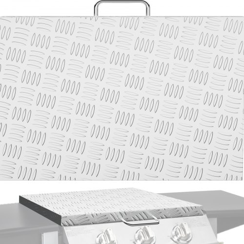 VEVOR Griddle Cover, Compatible with Blackstone 28" Griddle, Light Aluminum Diamond Plate Sheet Grill Lid with Stainless Steel Handle for Outdoor BBQ Black Stone Grill Accessories, Silver
