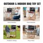 VEVOR 21 kpl Lasten BBQ Grill Playset Puinen ruoanlaittogrillilelusarja Pretend Sound