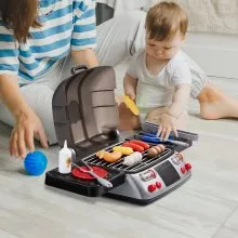 VEVOR 19 PCS Kids BBQ Grill Playset Cooking Grill Toy Set with Smoke Sound Light