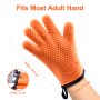 VEVOR Silicone Smoker Oven Gloves, Non-Slip Heat Resident BBQ Grill Gloves with Cotton Liner, Food-Contact Grade Grilling Mitts