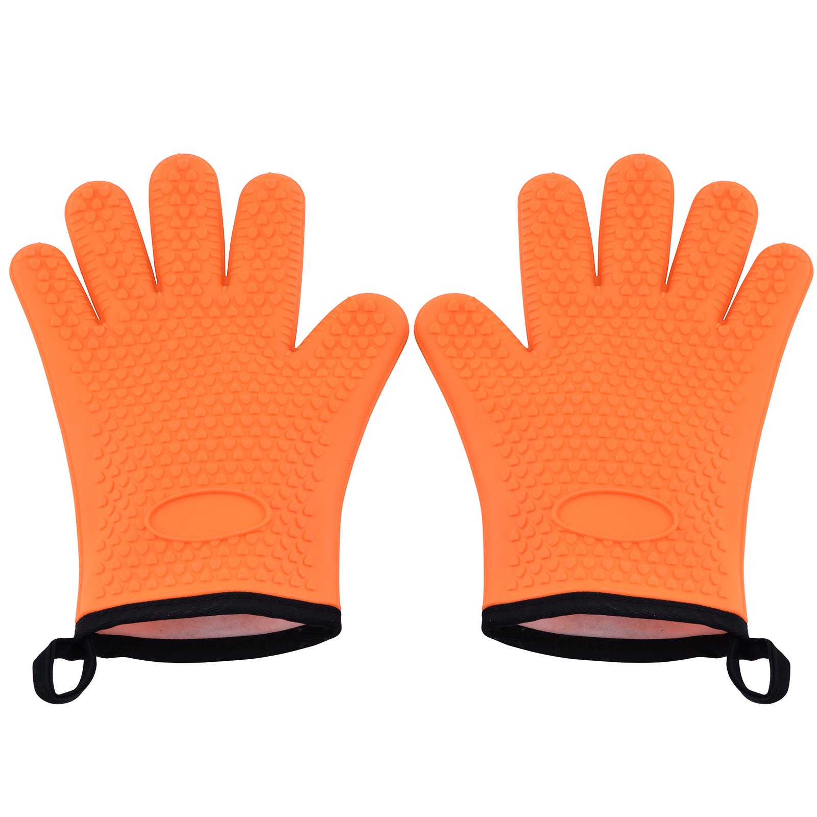 VEVOR Silicone Smoker Oven Gloves, Non-Slip Heat Resident BBQ Grill Gloves with Fingers, Waterproof & Hangable Design, Easy to Clean & Store, for Grilling, Oven, BBQ, Baking, Frying