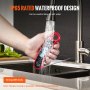 VEVOR meat thermometer being rinsed under a kitchen faucet, highlighting its ip65 waterproof design.