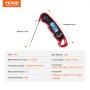 red VEVOR meat thermometer with lcd display, 3s measurement speed, and ip65 waterproof rating.