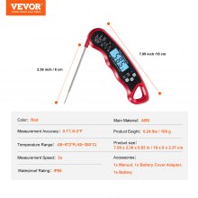 VEVOR Grillers Instant Read Meat Thermometer for Grill and Cooking, Best Waterproof Ultra Fast Thermometer with Backlight & Calibration, Digital Food Probe for Kitchen, Outdoor Grilling and BBQ