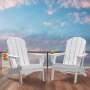 VEVOR Adirondack Chair Plastic, Set of 2 All-Weather Portable Folding Fire Pit Chair, Outdoor Adirondack Patio Chair with Cup Holder, with Relaxing Arm Rest Ergonomic, for Garden, Backyard - White
