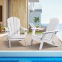 VEVOR Adirondack Stol Plast Sæt med 2 All-Weather Folding Fire Pit White