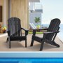 VEVOR Adirondack stol Plast Sæt med 2 All-Weather Folding Fire Pit Black