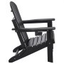 VEVOR Adirondack Chair Plastic, Set of 2 All-Weather Portable Folding Fire Pit Chair, Outdoor Adirondack Patio Chair with Cup Holder, with Relaxing Arm Rest Ergonomic, for Garden, Backyard - Black