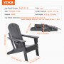 VEVOR Adirondack Chair Conjunto de 2 de plástico para fogueira dobrável para todos os climas, cinza