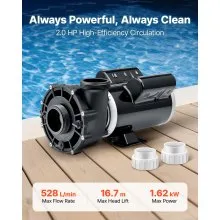 2 HP SPA Pump 2-Speed Hot Tub Circulation Pump with 2-Inch Port 48 Frame 115V