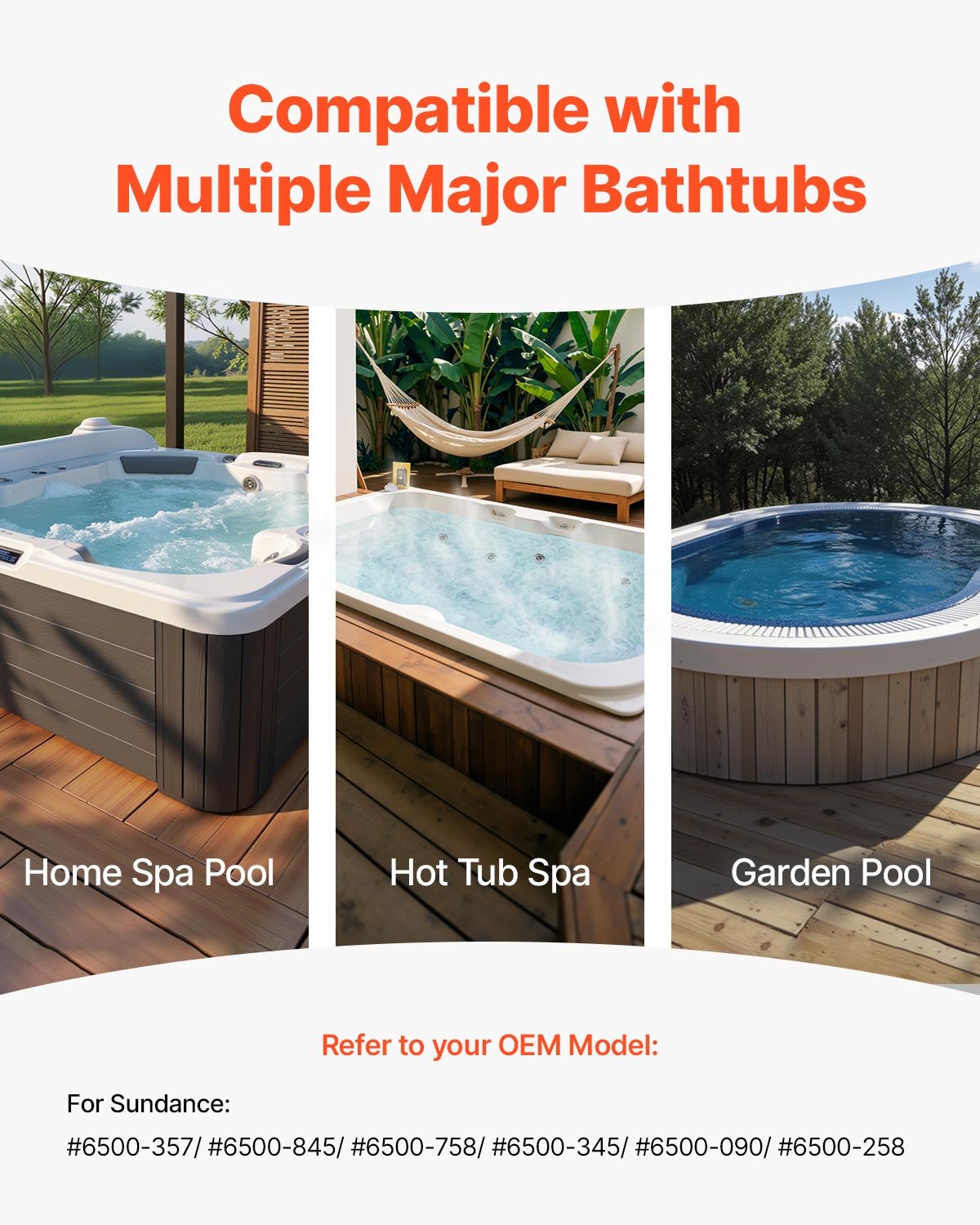 VEVOR SPA Pump, 2 HP, 2-Speed Hot Tub Pump with 2-Inch Port, 139.5 GPM High and 66.5 GPM Low Speed, 115V 60Hz, 48 Frame, for Sundance #6500-357/ #6500-845/ #6500-758/ #6500-345/ #6500-090/ #6500-258