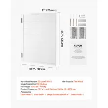 VEVOR Saloon Doors, 32"W x 42" H Single Swinging Cafe Interior Doors, Square Design Premium Pine Wood, with Hinges & Hardware Kit, Easy to Install, for Hallway Kitchen Bar Pub Entrance, White