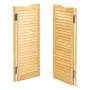 VEVOR Double Saloon Doors, 36"W x 42" H Arched Top Interior Swinging Cafe Doors, Premium Pine Wood, with Hinges & Hardware Kit, Easy to Install, for Hallway Kitchen Bar Pub Entrance, Log Color
