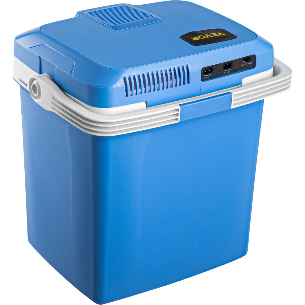 VEVOR Electric Cooler and Warmer, 28 Quart Portable Thermoelectric Fridge, Plug in Refrigerator with Collapsible Handle, 110V AC Home Power Cord & 12V Car Adapter for Camping Travel & Picnics