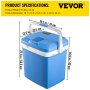 VEVOR Electric Cooler and Warmer Portable Car Fridge 26L/28Qt for Car and Home