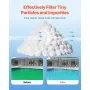 VEVOR Pool Filter Balls for Sand Filter, 1.56 kg, Filter Balls Replace Pool Filter Sand, Reusable Polyester Fiber Filter Media Balls with Wash Bag, for Swimming Pool Above Ground Pool Aquarium Tank