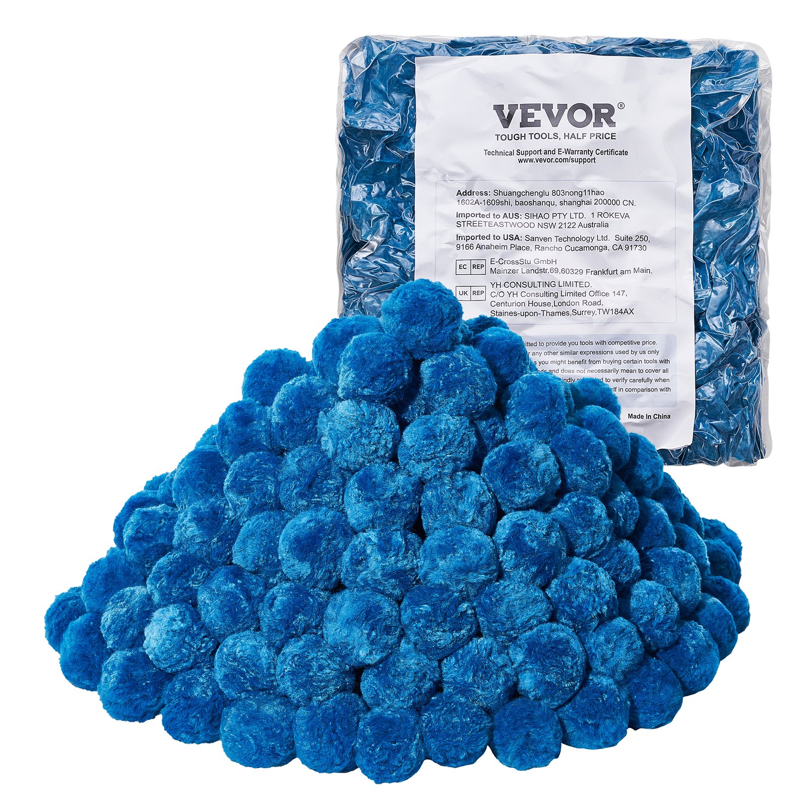 VEVOR Pool Filter Balls for Sand Filter, 1.4 kg/3.1 lbs, Filter Balls Replace Pool Filter Sand, Reusable Blue Polyester Fiber Filter Media with Wash Bag, for Swimming Pool Aquarium Tank Above Ground Pool