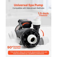 1.5 HP SPA Pump 110V-120V Hot Tub Bathtub Circulation Pump with 1.5-Inch Port