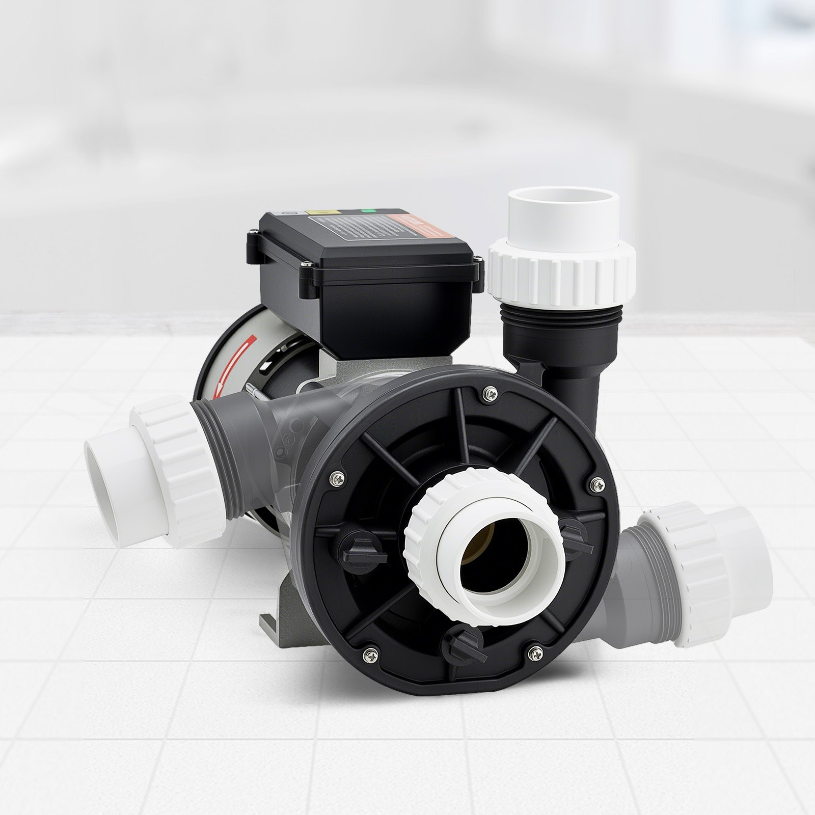 VEVOR SPA Pump, 1.5 HP, 110V Hot Tub Bathtub Circulation Pump with 1.5-Inch Port, 107.5 GPM Max Flow Rate, 54.13 ft/16.5 m Max Head Lift, 110-120V 60Hz, for Gecko #34-402-5002, Watkins #1431501-03