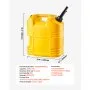 VEVOR Fuel Container, 19 L, Gas Tank with Spout & Clear Scale, 15 L/min Max Flow Rate, Secure & Leak-proof, Portable Flat Fluid Container for Most Cars Motorcycle SUV ATV UTV, Yellow, 1 Pack