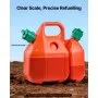 Contenedor de combustible VEVOR, 1.6 galones, tanque de combustible con boquilla y contenedor de aceite adicional de 0.5 galones, caudal máximo de 5.5 l/min, contenedor plano portátil y a prueba de fugas para la mayoría de automóviles, motocicletas, cuatrimotos y vehículos utilitarios.