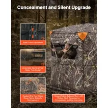 Portable Hunting Blind See Through Ground Deer Blinds 2-3 Person Carrying Bag