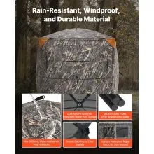 Portable Hunting Blind See Through Ground Deer Blinds 2-3 Person Carrying Bag