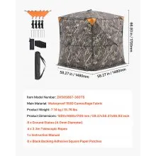 Portable Hunting Blind See Through Ground Deer Blinds 2-3 Person Carrying Bag