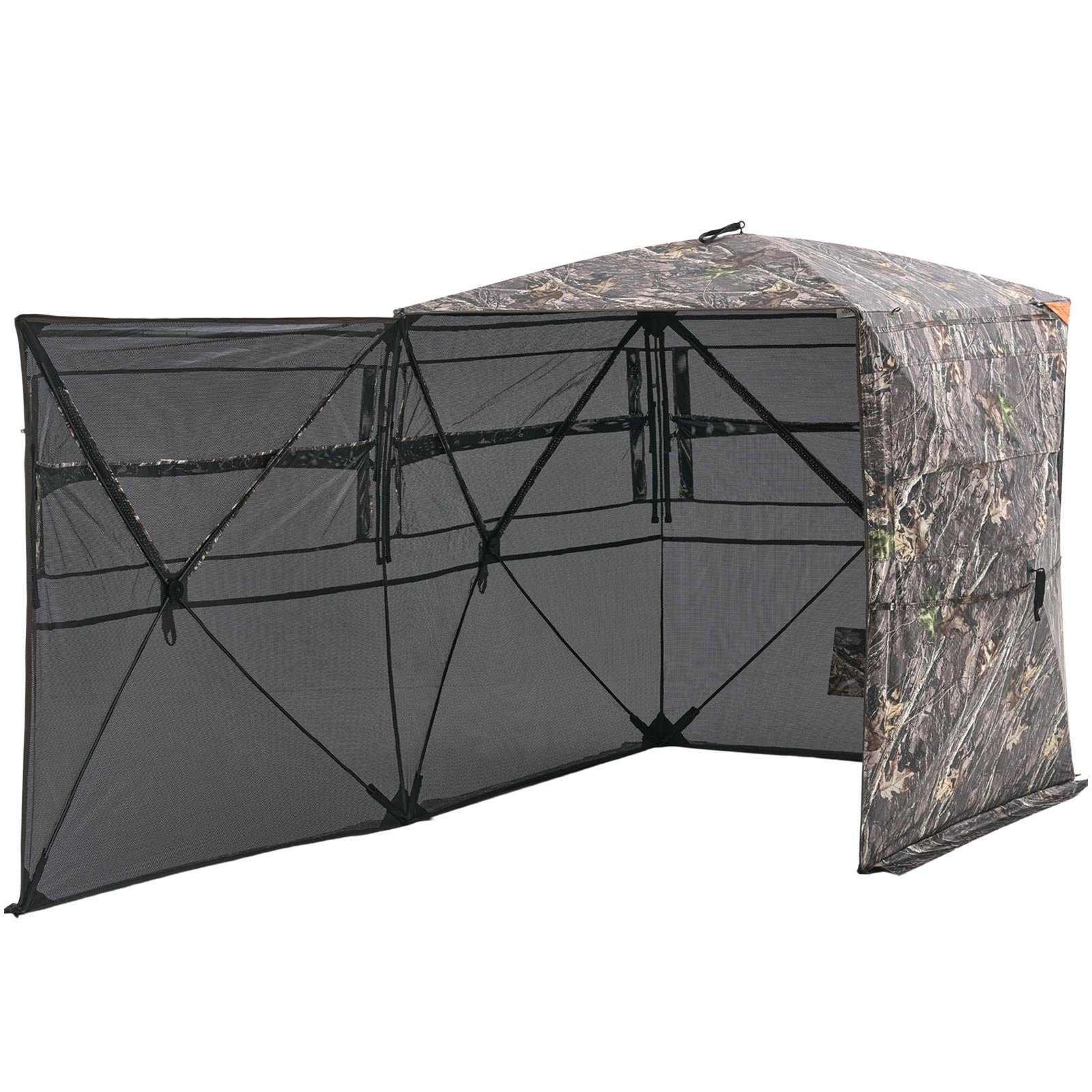 VEVOR Hunting Blind, 2-3 Person See Through Ground Blinds with Carrying Bag, 360 Degree Portable Camouflage Tent, Durable Concealed Shelter with Silent Side Door and Window, for Turkey and Deer