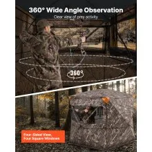Portable Hunting Blind See Through Ground Deer Blinds 4-5 Person Carrying Bag