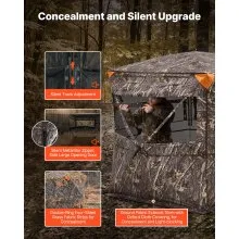 Portable Hunting Blind See Through Ground Deer Blinds 4-5 Person Carrying Bag