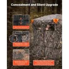 Portable Hunting Blind See Through Ground Deer Blinds 4-5 Person Carrying Bag
