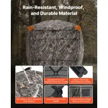 Portable Hunting Blind See Through Ground Deer Blinds 4-5 Person Carrying Bag