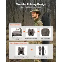 Portable Hunting Blind See Through Ground Deer Blinds 4-5 Person Carrying Bag