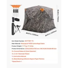 VEVOR Hunting Blind, 270° See Through Ground Blind, 4-5 Person Pop Up Deer Blind for Hunting with Carrying Bag, Portable Resilient Hunting Tent, One-Way See-Through Mesh for Turkey and Deer Hunting
