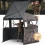 VEVOR Hunting Blind, 6-7 Person Ground Blinds with Carrying Bag, Portable Camouflage Tent, Reinforced Durable Concealed Shelter with Silent Zipper Door and Window, for Turkey and Deer