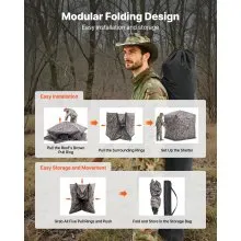 6-7 Person Portable Hunting Blind Ground Deer Duck Blind with Carrying Bag