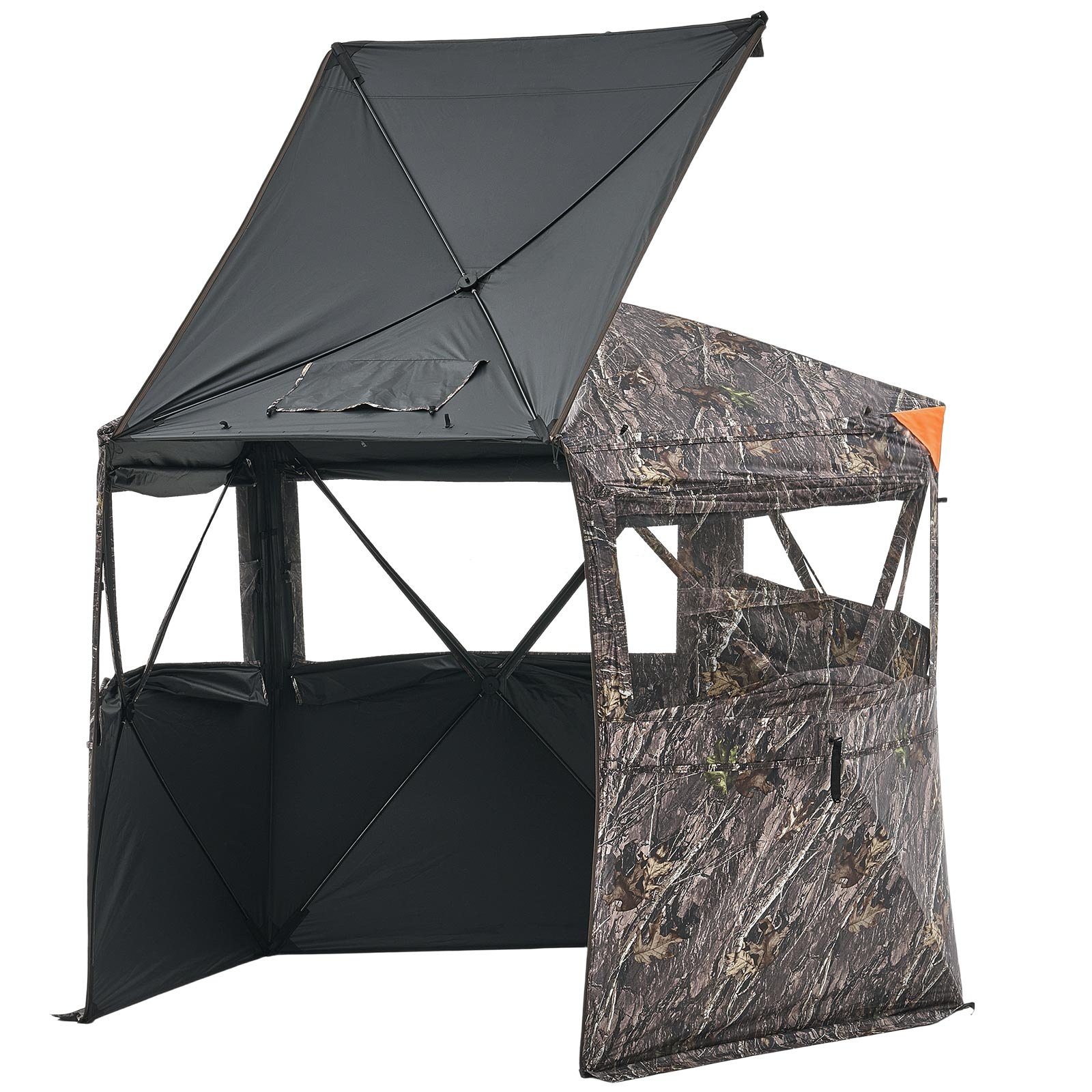 VEVOR Hunting Blind, 6-7 Person Ground Blinds with Carrying Bag, Portable Camouflage Tent, Reinforced Durable Concealed Shelter with Silent Zipper Door and Window, for Turkey and Deer