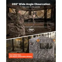 Portable Hunting Blind See Through Ground Deer Blinds 6-7 Person Carrying Bag