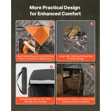 Portable Hunting Blind See Through Ground Deer Blinds 6-7 Person Carrying Bag