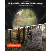 Single Person Portable Hunting Blind Ground Deer Duck Blind with Carrying Bag