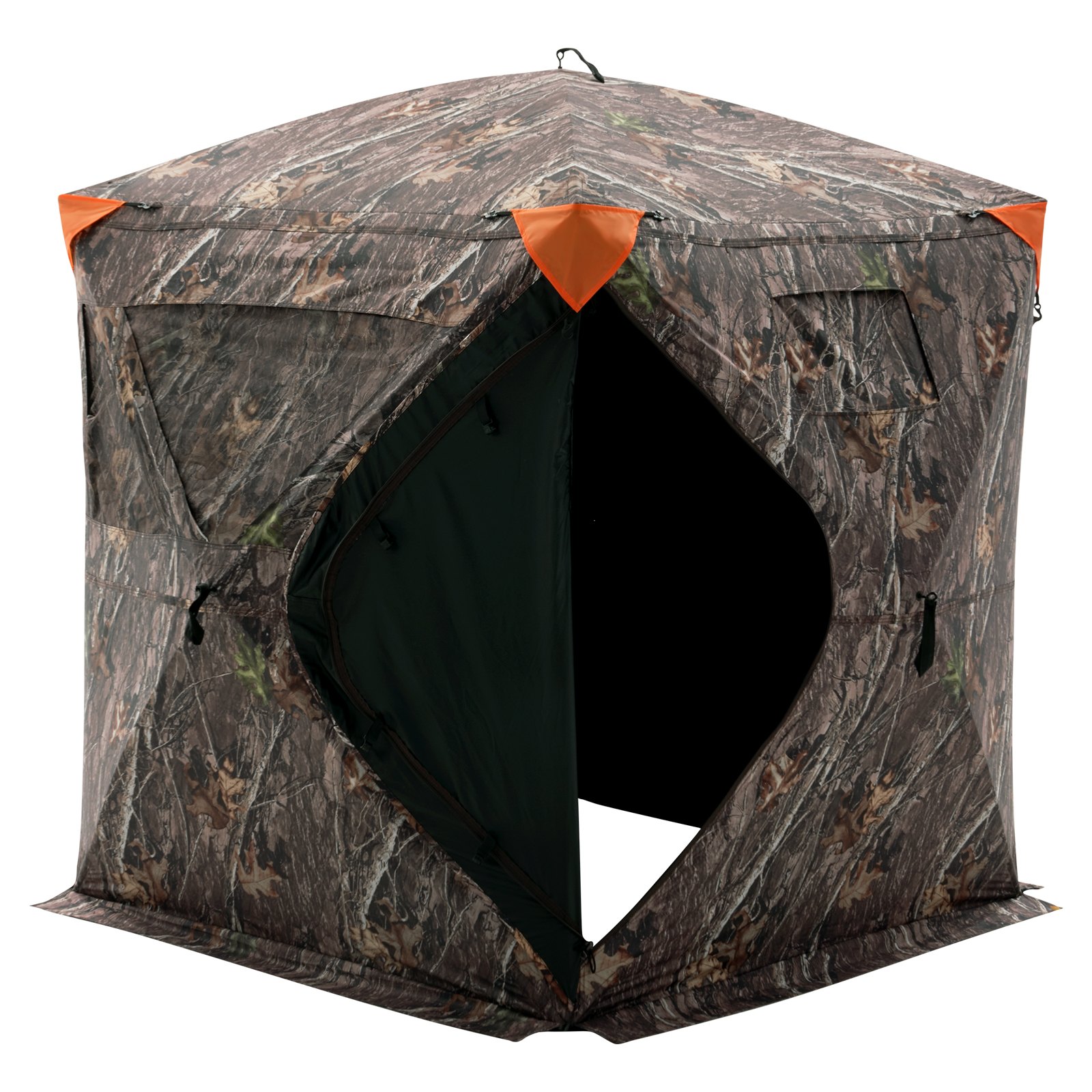 VEVOR Hunting Blind, 270° See Through Ground Blind, 2-3 Person Pop Up Deer Blind for Hunting with Carrying Bag, Portable Resilient Hunting Tent, 3 Horizontal Windows for Turkey and Deer Hunting