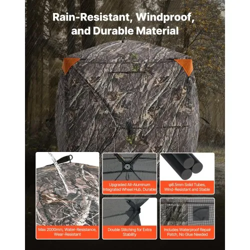 VEVOR Hunting Blind 270Â° See Through Ground Blind 3 Windows Esh For 1 2 Person P 010883030313