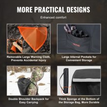 VEVOR Hunting Blind, 270° See Through Ground Blind, 1-2 Person Pop Up Deer Blind for Hunting with Carrying Bag, Portable Resilient Hunting Tent, One-Way See-Through Mesh for Turkey and Deer Hunting